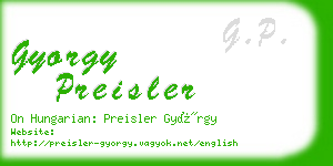 gyorgy preisler business card